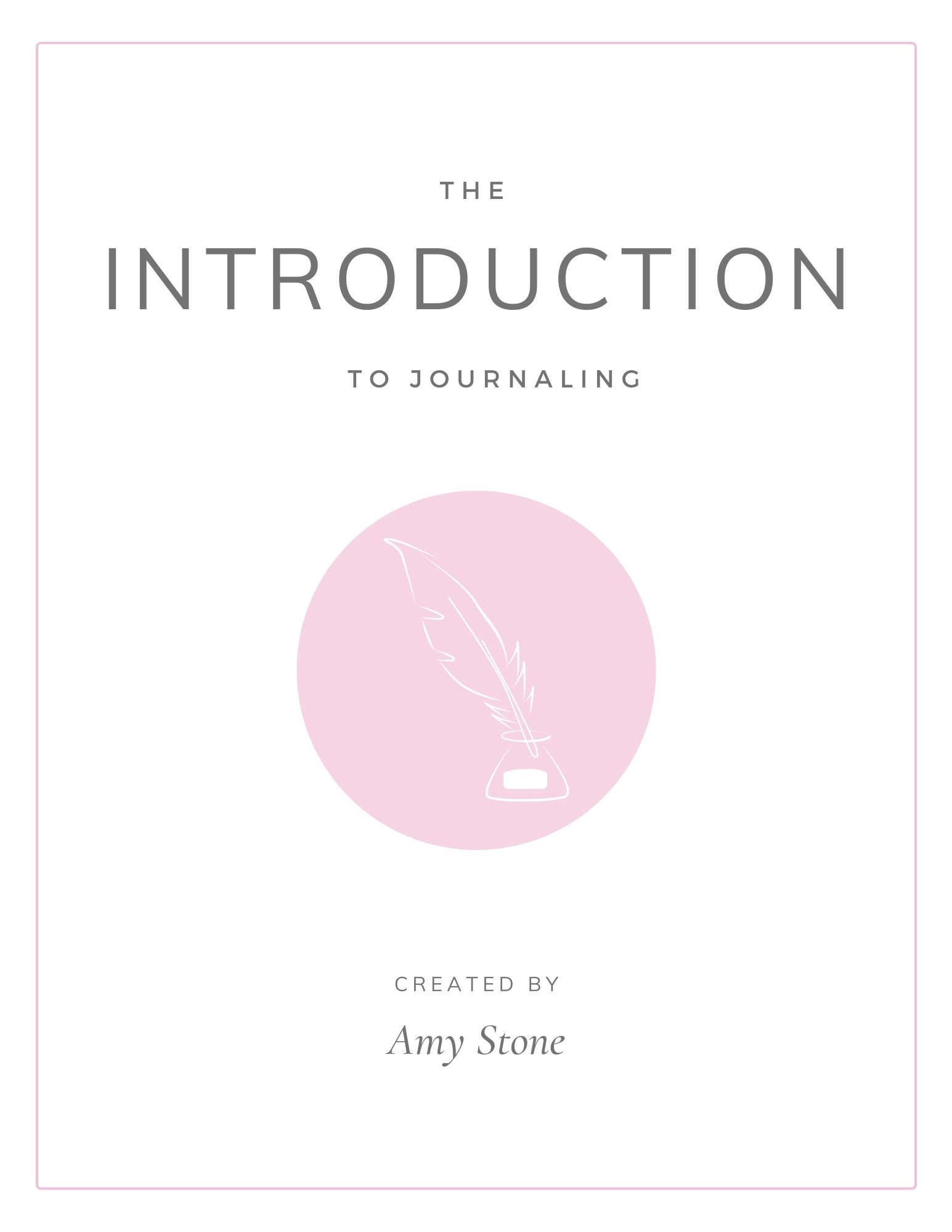 Introduction to Journaling - Amy Stone